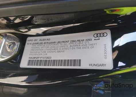2015 Audi A3 2.0T Premium из США, поврежденный, VIN WAUBFGFF1F1072823